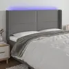 Image de vidaXL Tête de lit à LED Gris foncé 203x16x118/128 cm Tissu