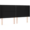 Image de vidaXL Tête de lit à LED Noir 203x16x118/128 cm Tissu