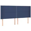 Image de vidaXL Tête de lit à LED Bleu 203x16x118/128 cm Tissu