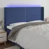 Image de vidaXL Tête de lit à LED Bleu 203x16x118/128 cm Tissu