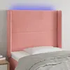 Image de vidaXL Tête de lit à LED Rose 83x16x118/128 cm Velours