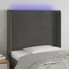 Image de vidaXL Tête de lit à LED Gris foncé 103x16x118/128 cm Velours