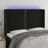 Image de vidaXL Tête de lit à LED Noir 147x16x118/128 cm Velours