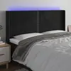Image de vidaXL Tête de lit à LED Noir 163x16x118/128 cm Velours