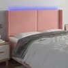 Image de vidaXL Tête de lit à LED Rose 163x16x118/128 cm Velours
