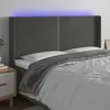 Image de vidaXL Tête de lit à LED Gris foncé 183x16x118/128 cm Velours