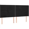 Image de vidaXL Tête de lit à LED Noir 203x16x118/128 cm Velours