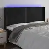 Image de vidaXL Tête de lit à LED Noir 203x16x118/128 cm Velours
