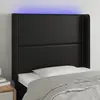 Image de vidaXL Tête de lit à LED Noir 93x16x118/128 cm Similicuir