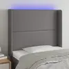 Image de vidaXL Tête de lit à LED Gris 103x16x118/128 cm Similicuir