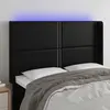 Image de vidaXL Tête de lit à LED Noir 147x16x118/128 cm Similicuir