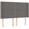 Image de vidaXL Tête de lit à LED Gris 147x16x118/128 cm Similicuir