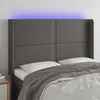 Image de vidaXL Tête de lit à LED Gris 147x16x118/128 cm Similicuir