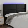 Image de vidaXL Tête de lit à LED Noir 183x16x118/128 cm Similicuir