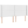 Image de vidaXL Tête de lit à LED Blanc 203x16x118/128 cm Similicuir