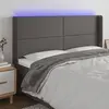 Image de vidaXL Tête de lit à LED Gris 203x16x118/128 cm Similicuir
