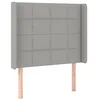 Image de vidaXL Tête de lit à LED Gris clair 83x16x118/128 cm Tissu