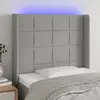 Image de vidaXL Tête de lit à LED Gris clair 83x16x118/128 cm Tissu