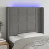 Image de vidaXL Tête de lit à LED Gris foncé 83x16x118/128 cm Tissu