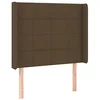 Image de vidaXL Tête de lit à LED Marron foncé 83x16x118/128 cm Tissu