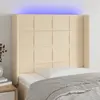 Image de vidaXL Tête de lit à LED Crème 83x16x118/128 cm Tissu