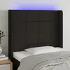 Image de vidaXL Tête de lit à LED Noir 93x16x118/128 cm Tissu