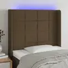 Image de vidaXL Tête de lit à LED Marron foncé 93x16x118/128 cm Tissu