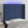 Image de vidaXL Tête de lit à LED Bleu 93x16x118/128 cm Tissu