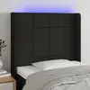 Image de vidaXL Tête de lit à LED Noir 103x16x118/128 cm Tissu