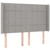 Image de vidaXL Tête de lit à LED Gris clair 147x16x118/128 cm Tissu