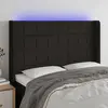 Image de vidaXL Tête de lit à LED Noir 147x16x118/128 cm Tissu