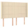 Image de vidaXL Tête de lit à LED Crème 147x16x118/128 cm Tissu