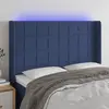 Image de vidaXL Tête de lit à LED Bleu 147x16x118/128 cm Tissu