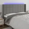 Image de vidaXL Tête de lit à LED Gris foncé 163x16x118/128 cm Tissu