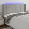 Image de vidaXL Tête de lit à LED Gris clair 183x16x118/128 cm Tissu