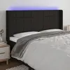 Image de vidaXL Tête de lit à LED Noir 203x16x118/128 cm Tissu