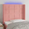 Image de vidaXL Tête de lit à LED Rose 83x16x118/128 cm Velours