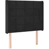 Image de vidaXL Tête de Lit à LED Meuble de Chambre à Coucher Accessoire de Lit Simple Tête de Cadre de Lit Intérieur Noir 93x16x118/128 cm Velours