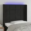 Image de vidaXL Tête de lit à LED Noir 93x16x118/128 cm Velours