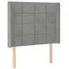 Image de vidaXL Tête de lit à LED Gris clair 103x16x118/128 cm Velours