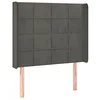 Image de vidaXL Tête de lit à LED Gris foncé 103x16x118/128 cm Velours