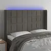 Image de vidaXL Tête de lit à LED Gris foncé 147x16x118/128 cm Velours