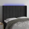 Image de vidaXL Tête de lit à LED Noir 147x16x118/128 cm Velours