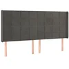 Image de vidaXL Tête de lit à LED Gris foncé 163x16x118/128 cm Velours