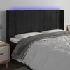 Image de vidaXL Tête de lit à LED Noir 163x16x118/128 cm Velours