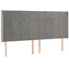 Image de vidaXL Tête de lit à LED Gris clair 183x16x118/128 cm Velours