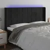 Image de vidaXL Tête de lit à LED Noir 183x16x118/128 cm Velours