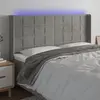 Image de vidaXL Tête de lit à LED Gris clair 203x16x118/128 cm Velours