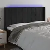 Image de vidaXL Tête de lit à LED Noir 203x16x118/128 cm Velours
