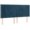 Image de vidaXL Tête de lit à LED Bleu foncé 203x16x118/128 cm Velours